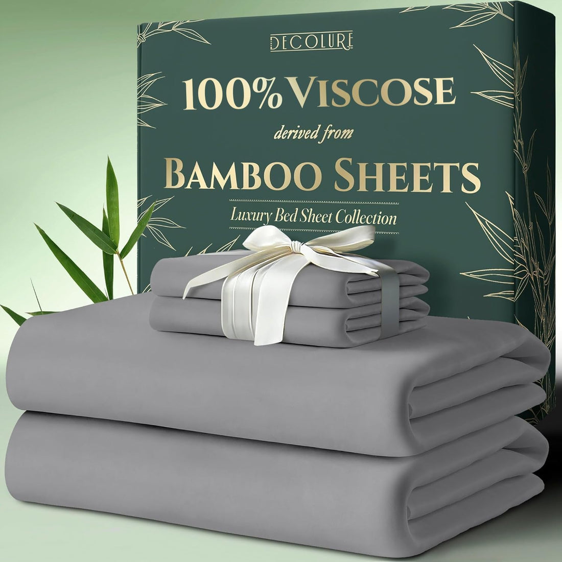 DECOLURE Bamboo Sheet Set – King, Cooling Taupe