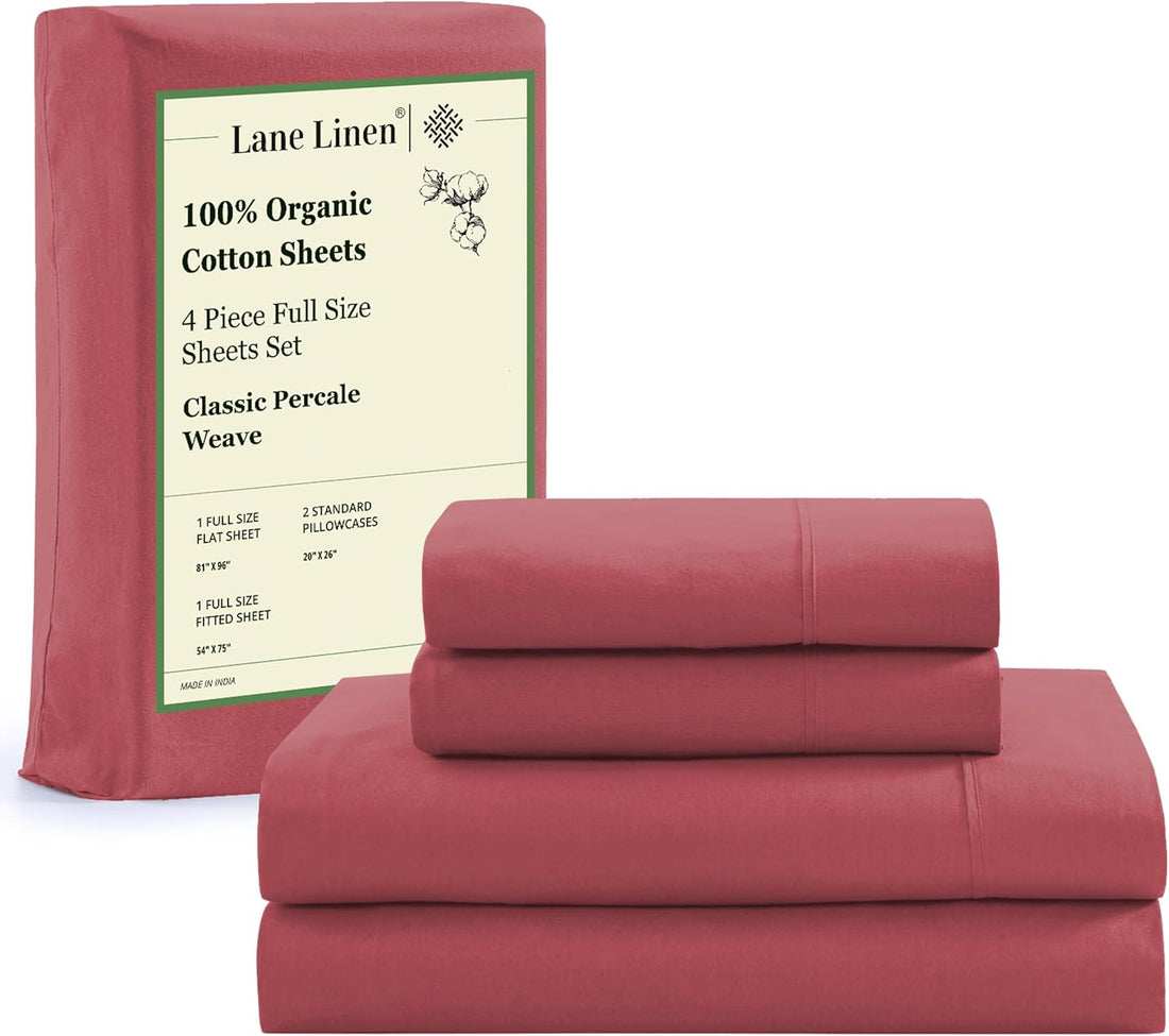 LANE LINEN Queen Organic Sheet Set – White