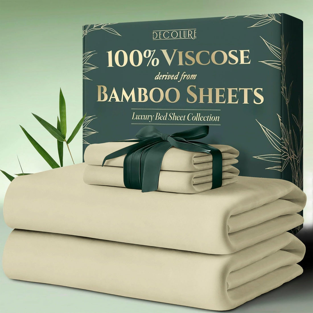DECOLURE Bamboo Sheet Set – King, Cooling Taupe