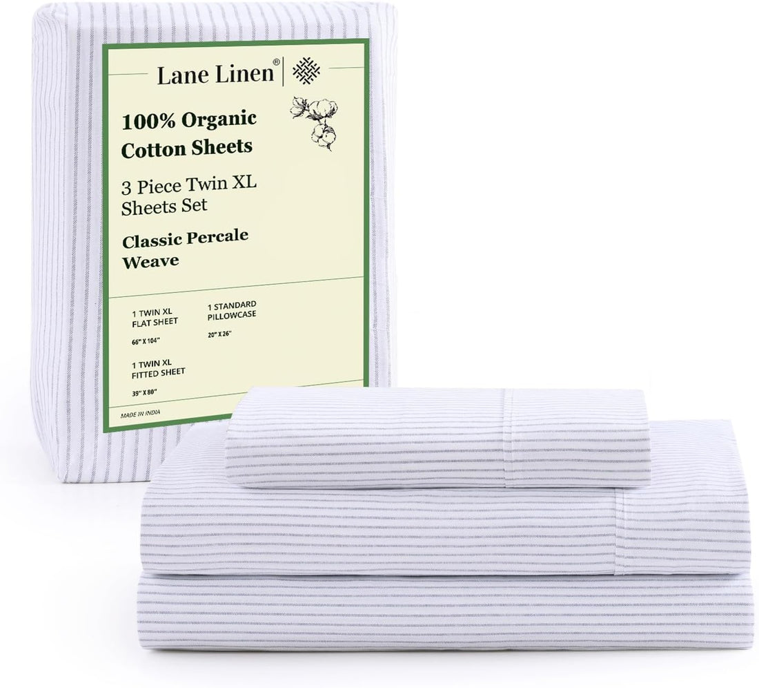 LANE LINEN Queen Organic Sheet Set – White