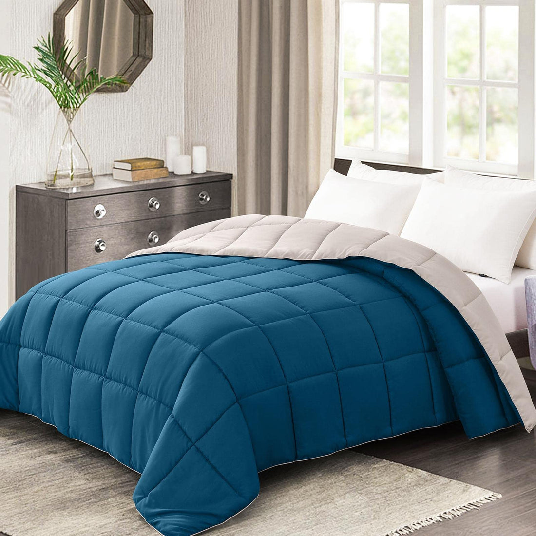 Homelike Moment Queen Comforter – Reversible Grey