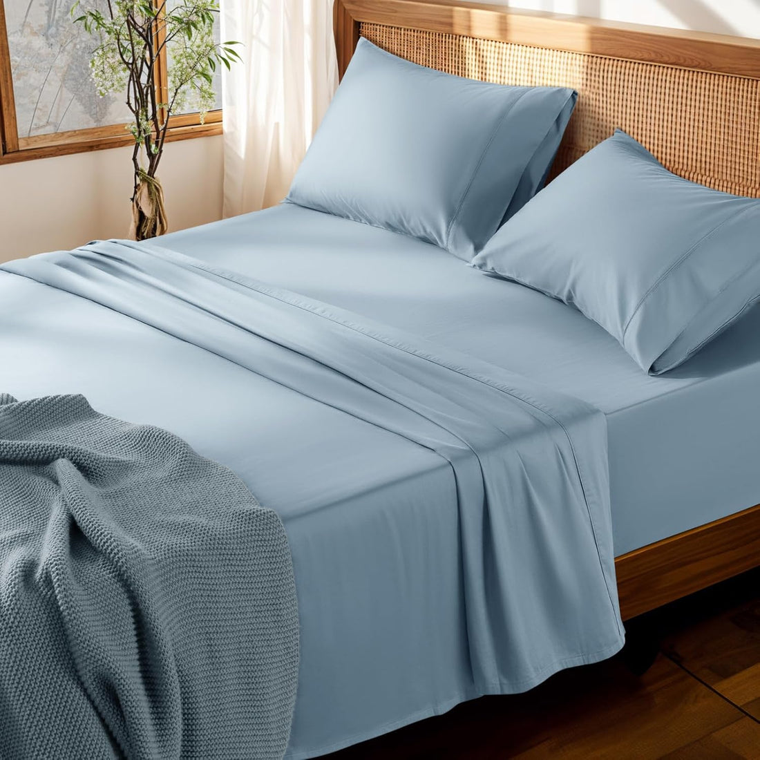 LBRO2M Egyptian Cotton Sheet Set – Queen, White