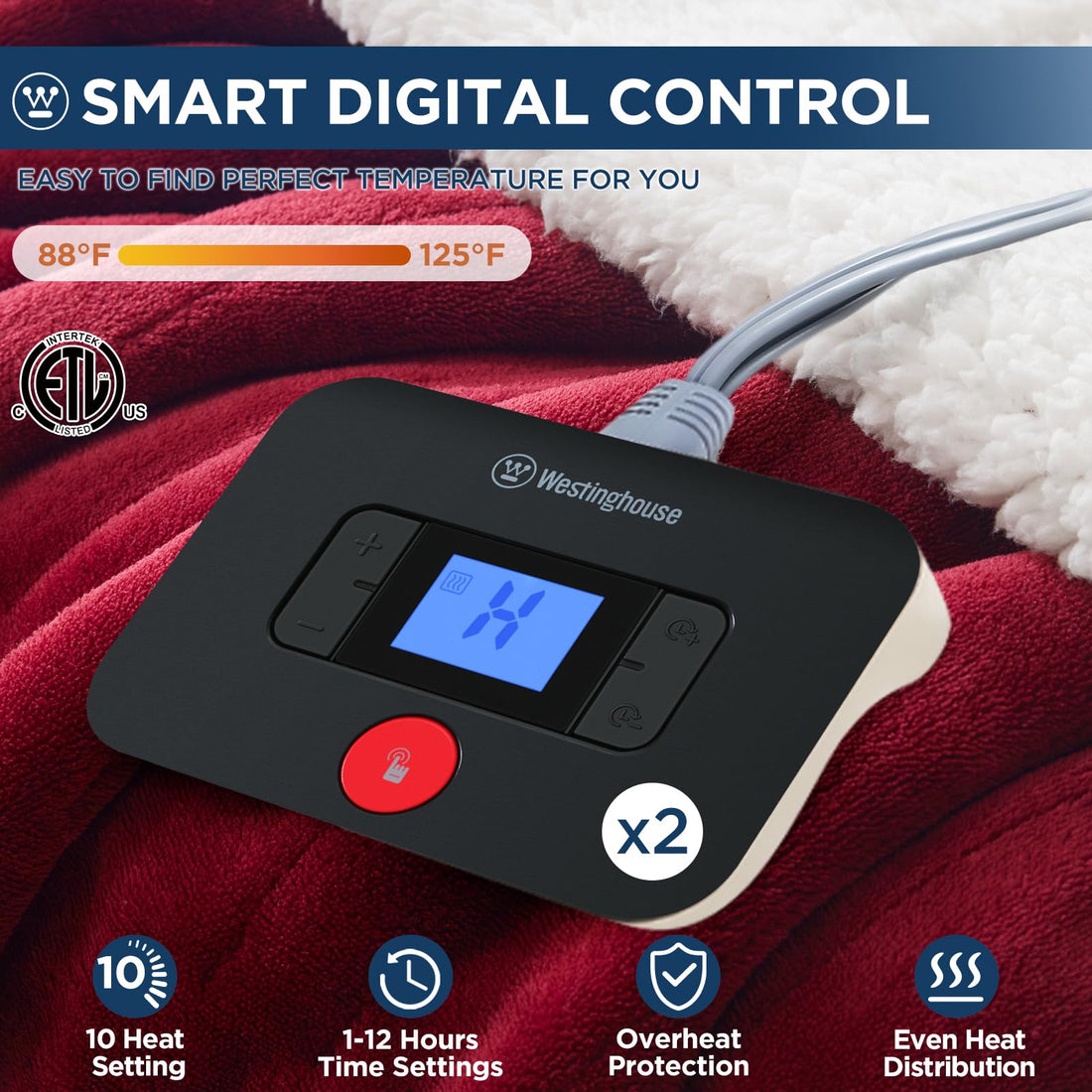 Westinghouse King Electric Blanket – Charcoal