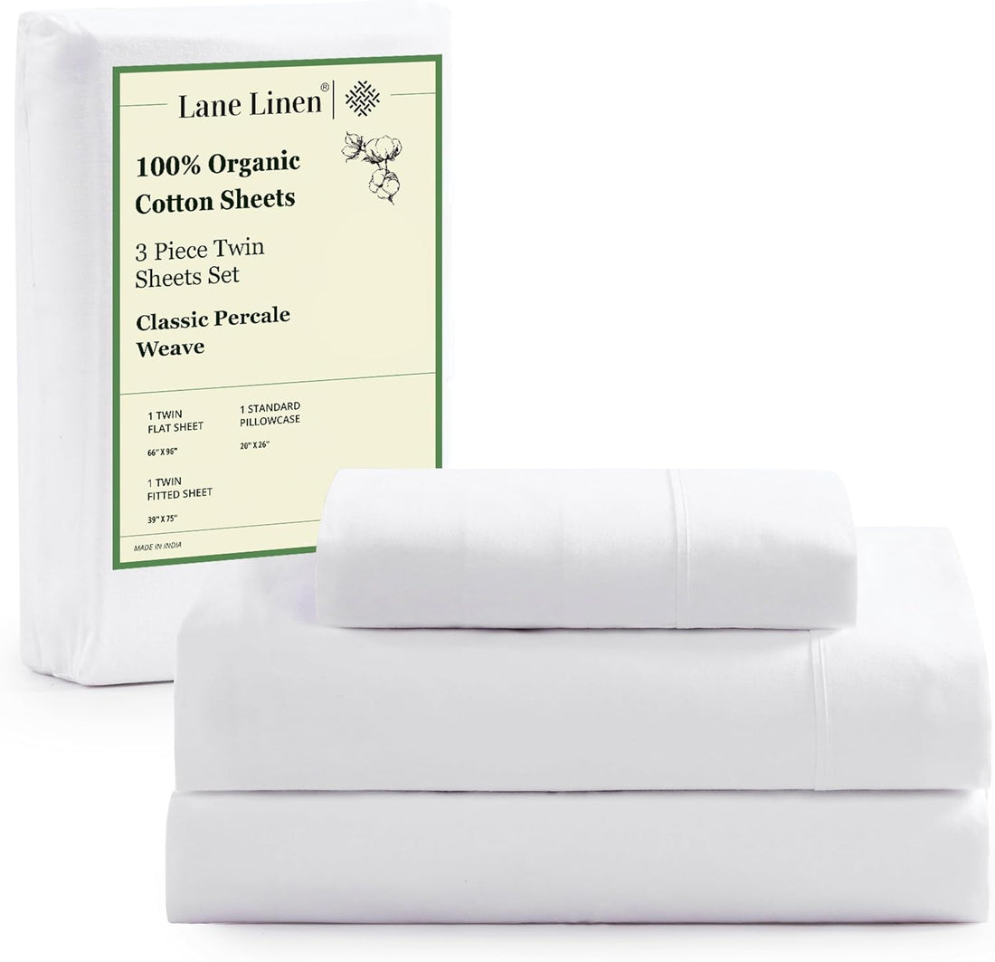 LANE LINEN Queen Organic Sheet Set – White