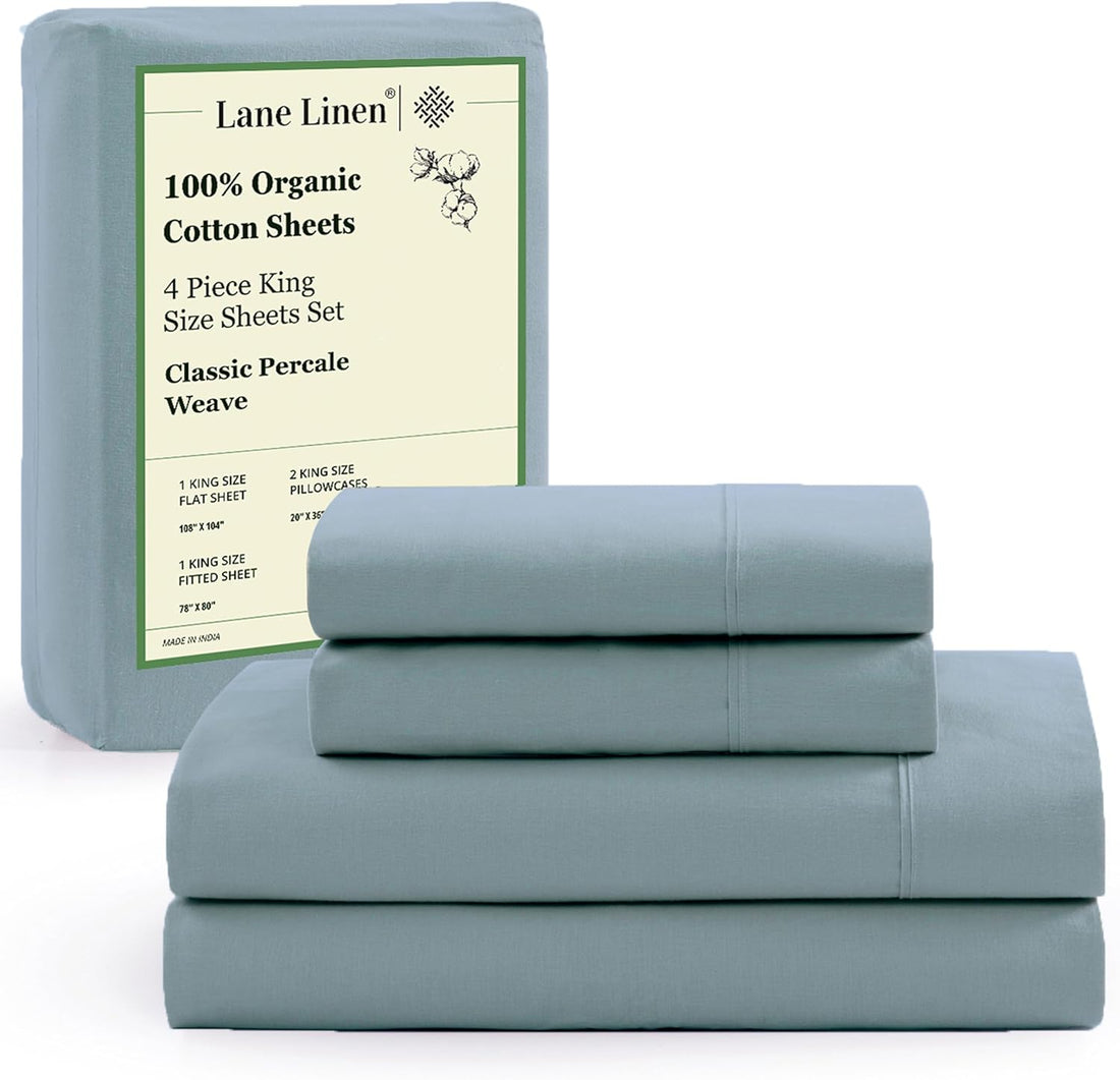 LANE LINEN Queen Organic Sheet Set – White