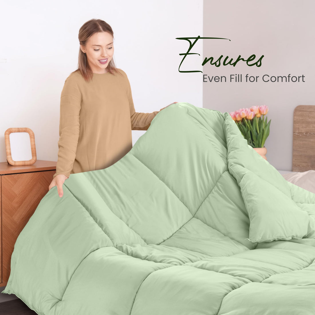 Utopia Queen Comforter – White Down Alternative