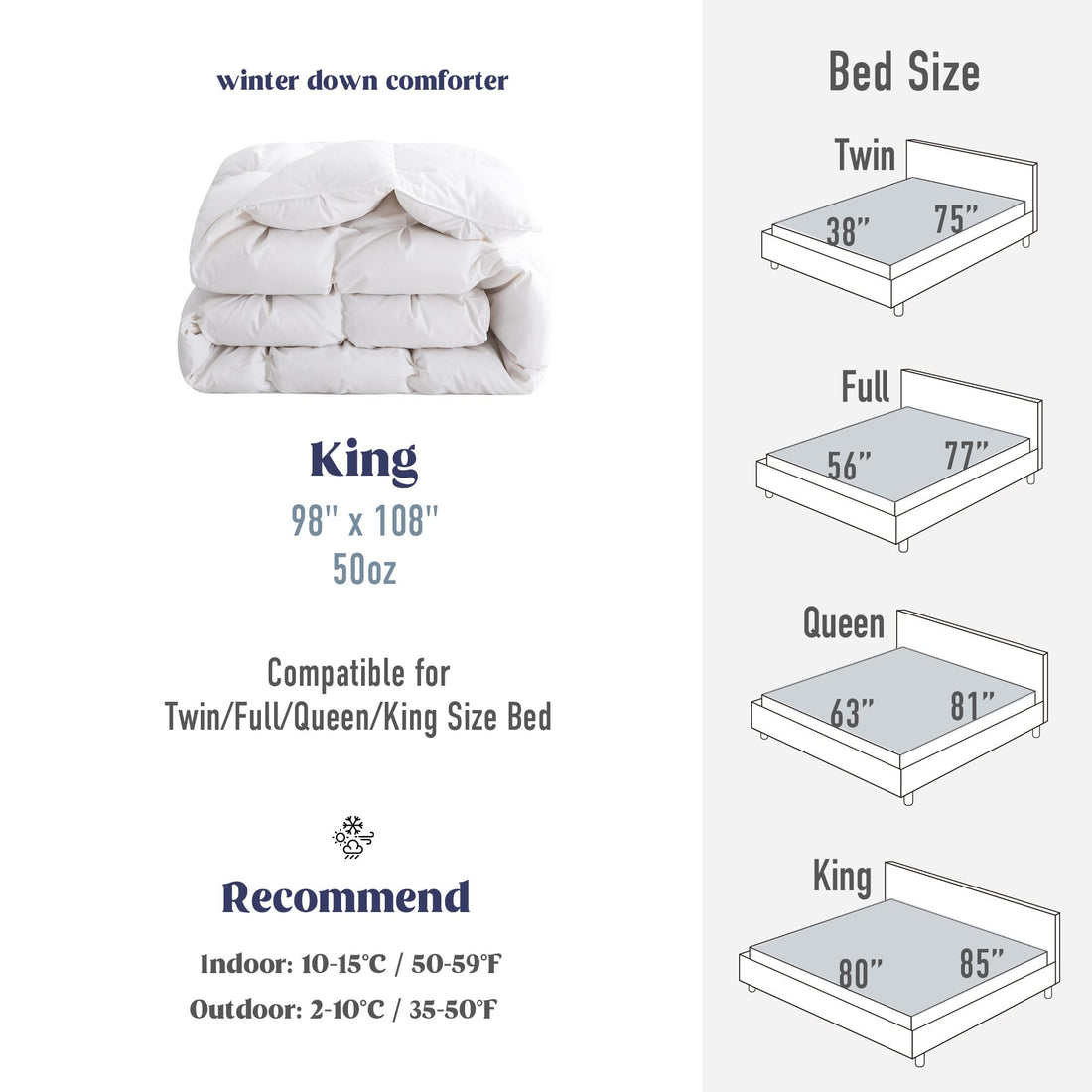 Puredown® Goose Down Comforter – King Size
