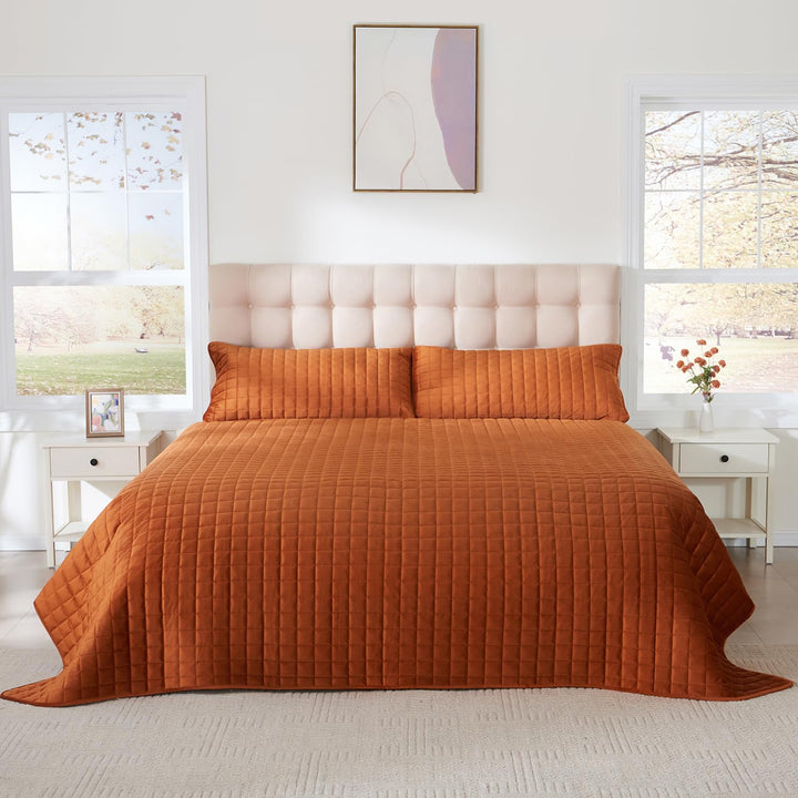 Velvet King Quilt Set – Cream