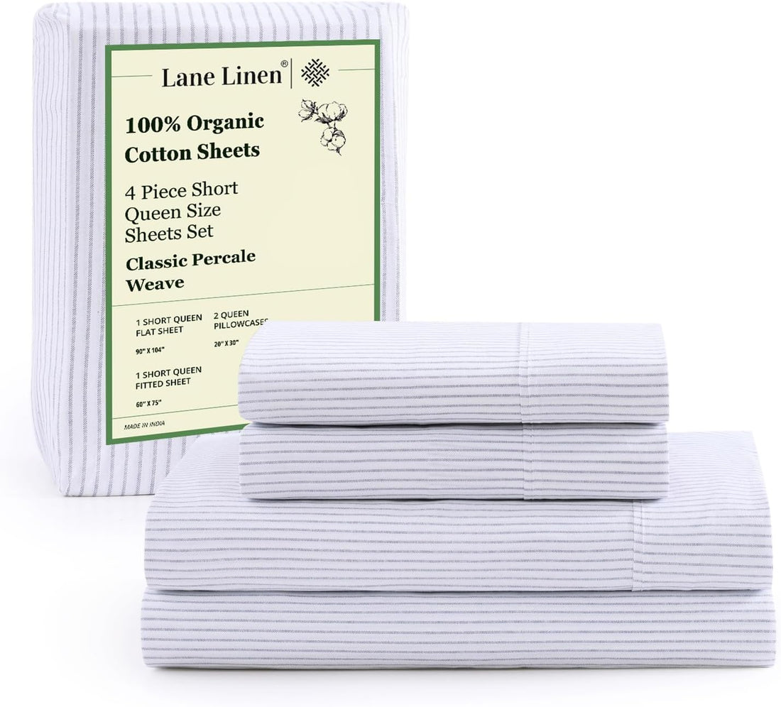 LANE LINEN Queen Organic Sheet Set – White