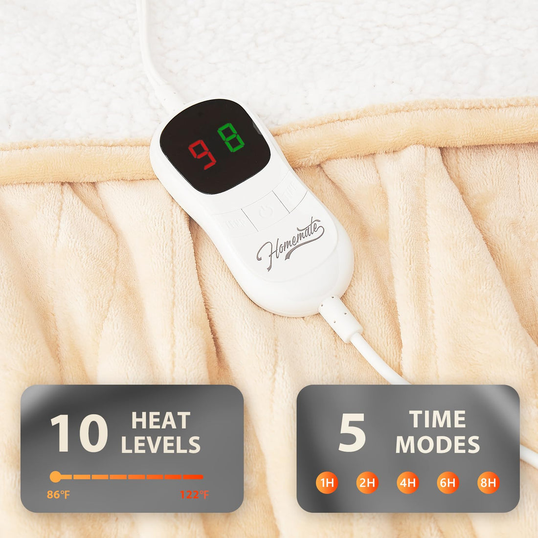 Homemate Twin Electric Blanket – Grey
