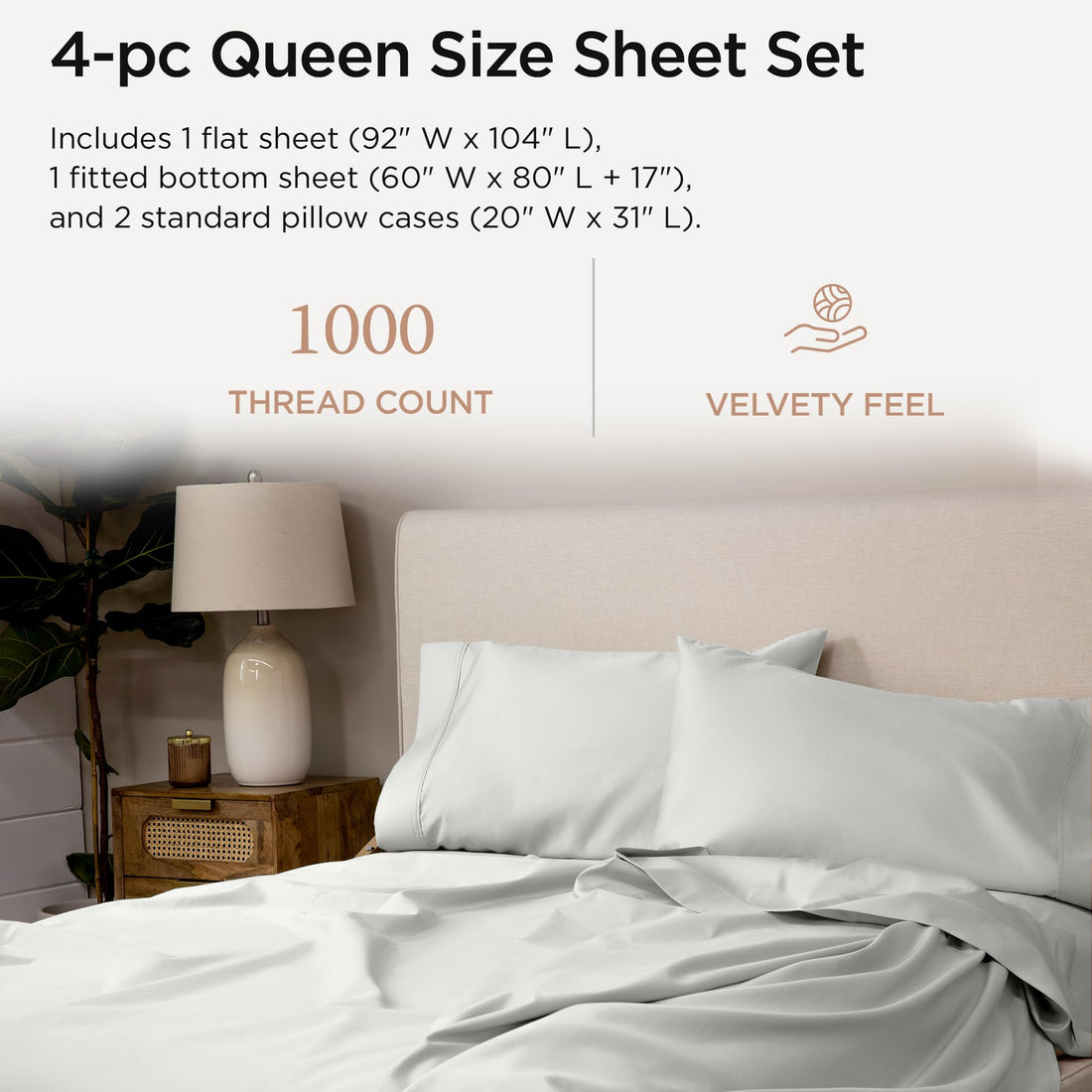 Threadmill Supima Cotton Sheet Set – King, White