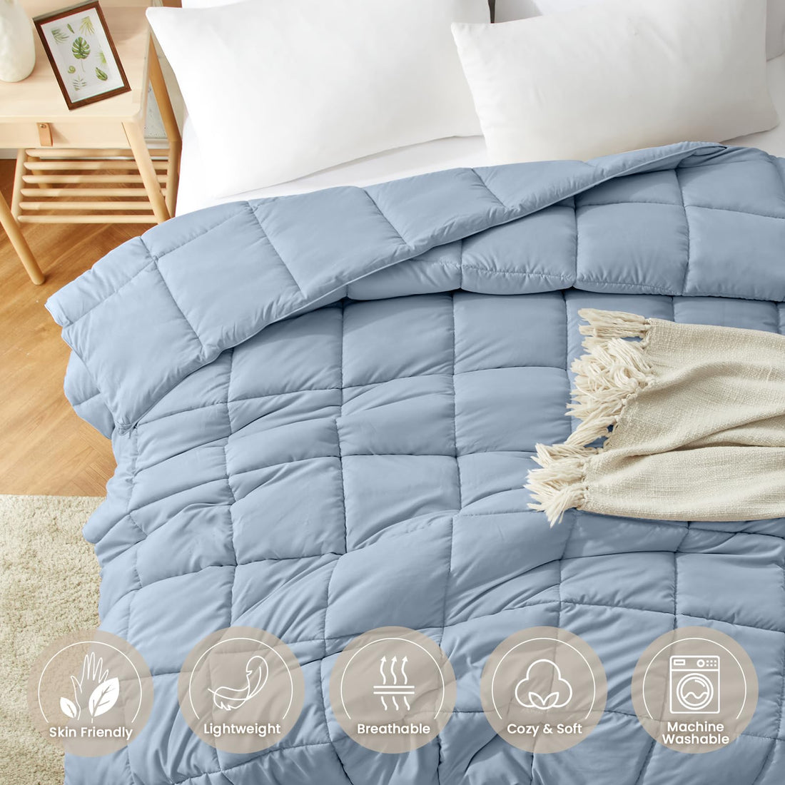 Homelike Moment Queen Comforter – Reversible Grey