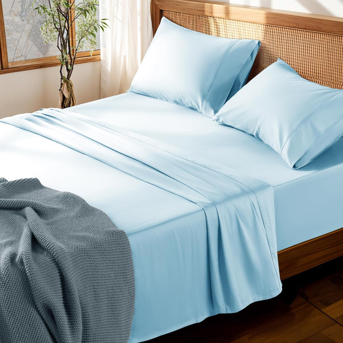 LBRO2M Egyptian Cotton Sheet Set – Queen, White