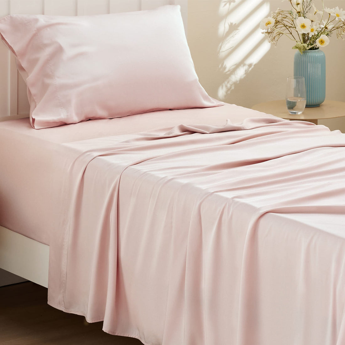 Bedsure King Cooling Bamboo Sheets – Light Beige