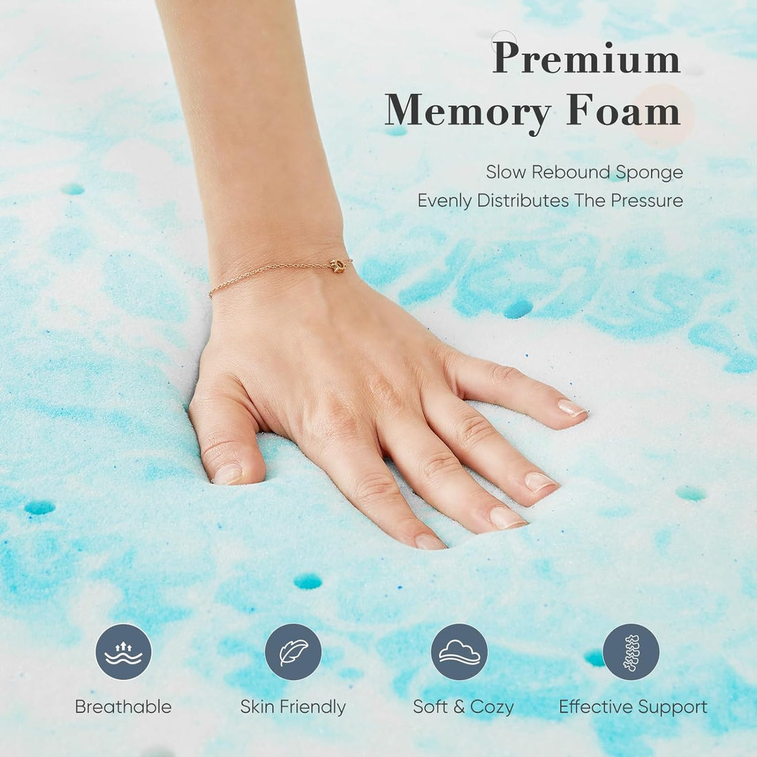 DUMOS Twin Memory Foam Topper – 2"