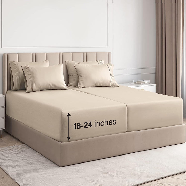 Extra Deep King Sheet Set – 6 Piece, Antique White