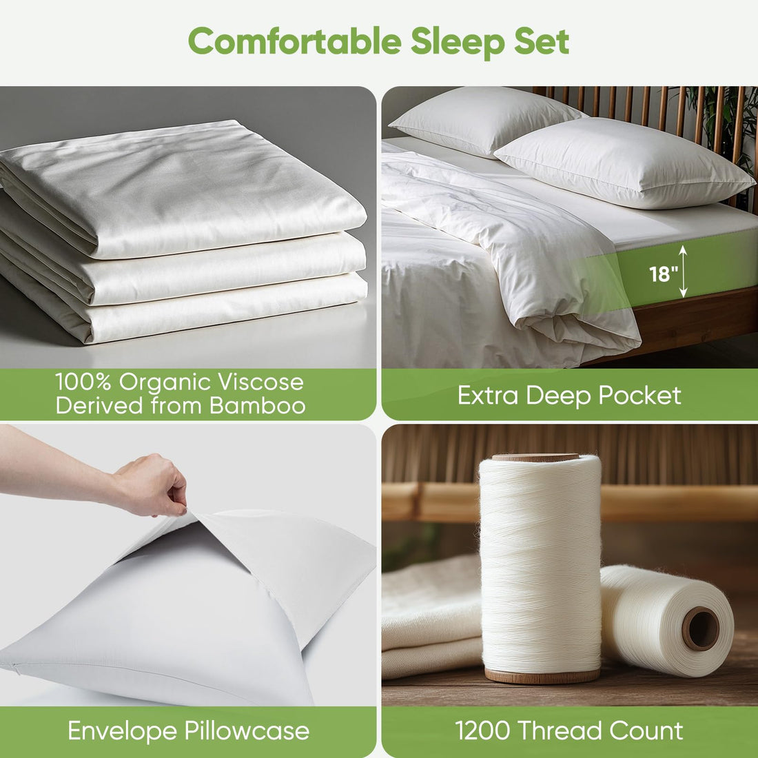 Luxury Bamboo Sheet Set – Cal King, Gray