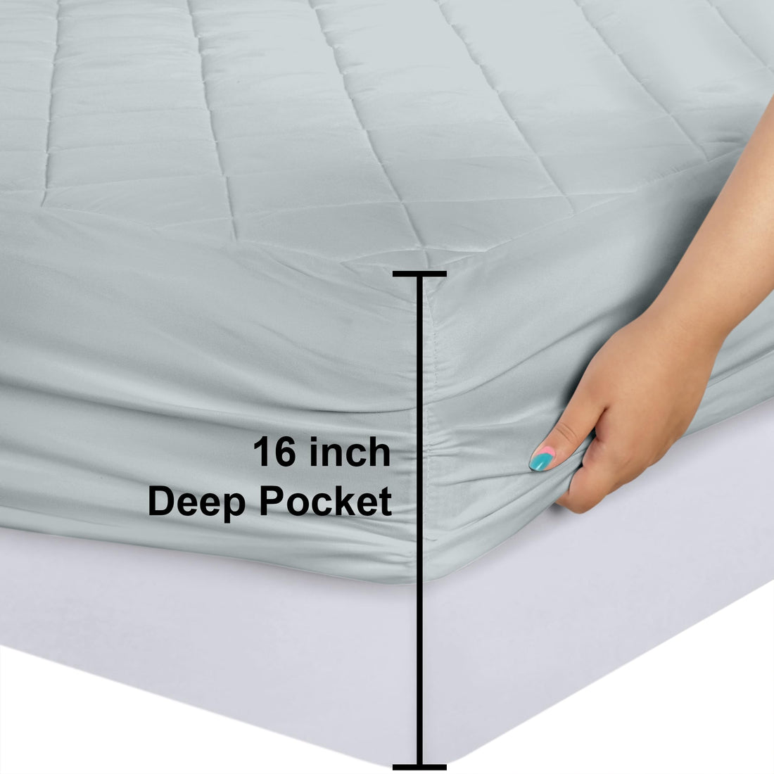 Utopia Quilted Mattress Pad – Queen, White
