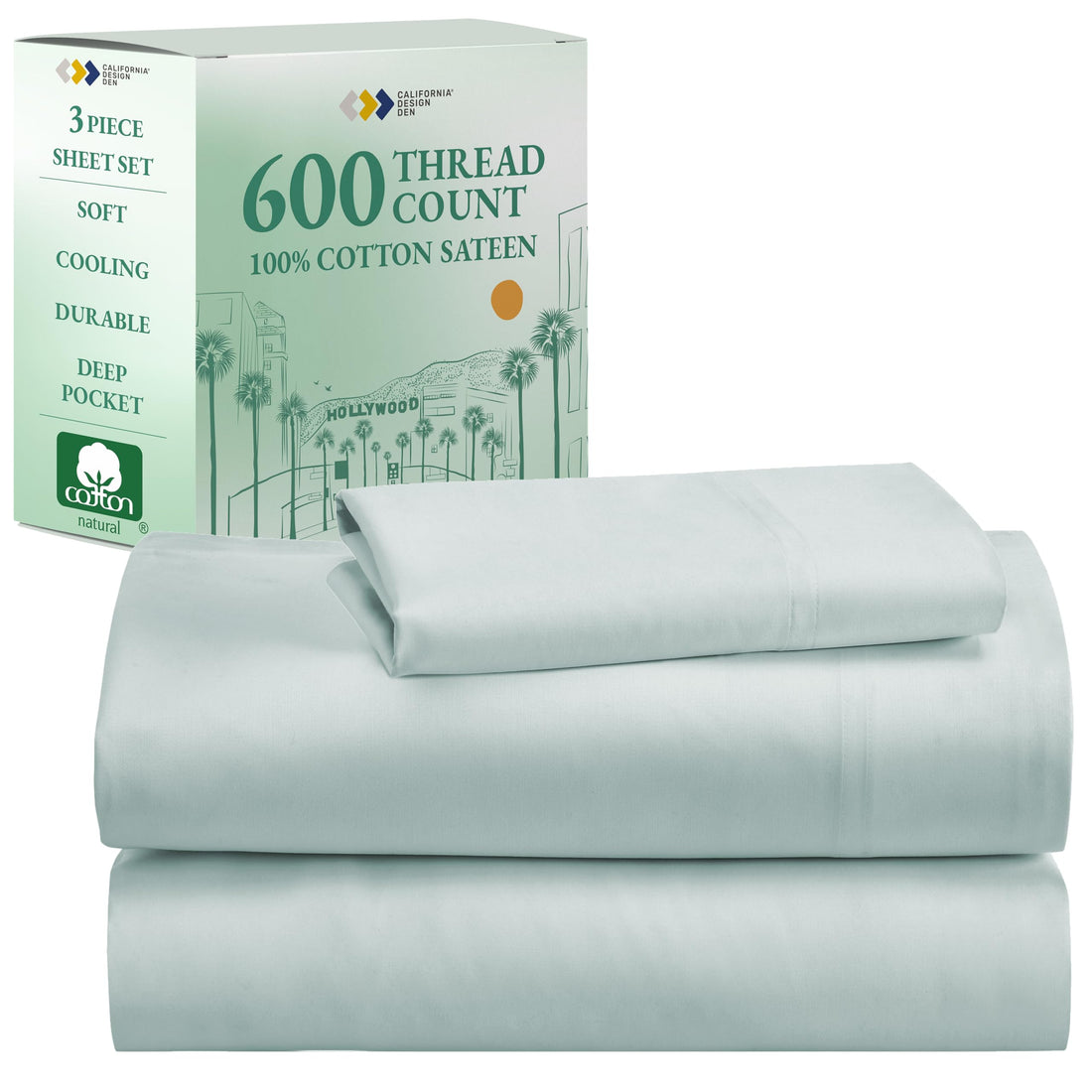 California Design Den King Sheet Set – 100% Cotton, White