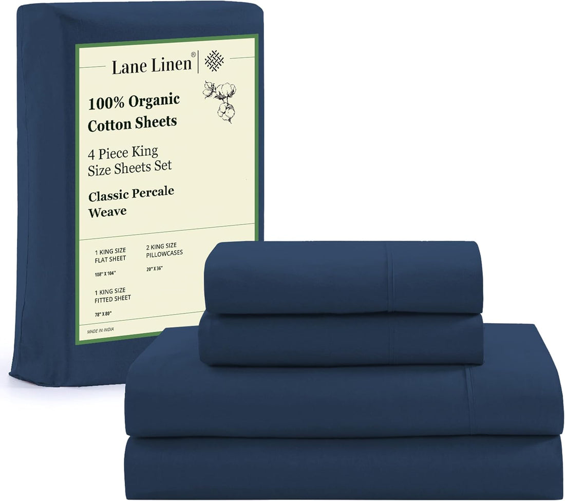 LANE LINEN Queen Organic Sheet Set – White