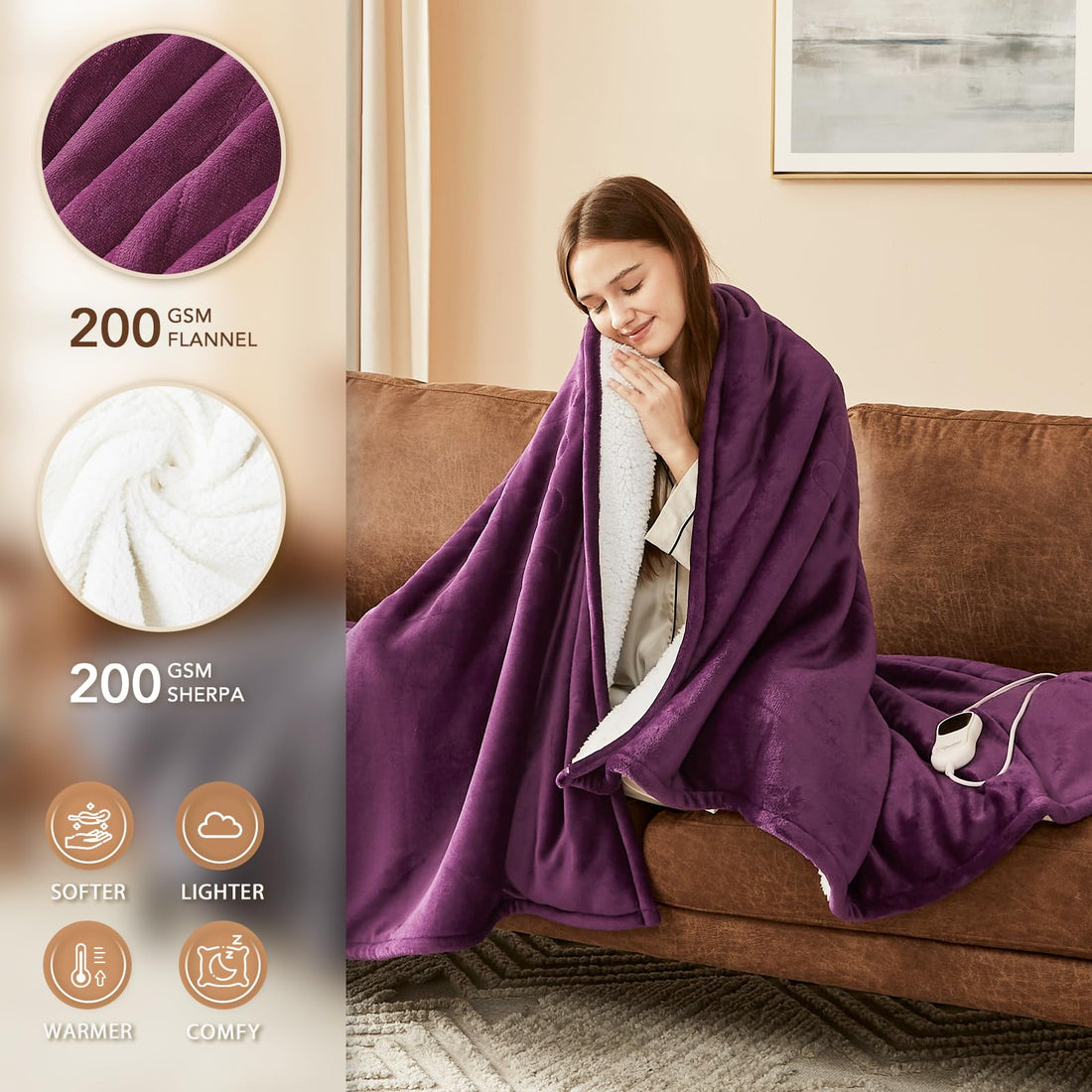 Homemate Heated Throw – 50"x60"