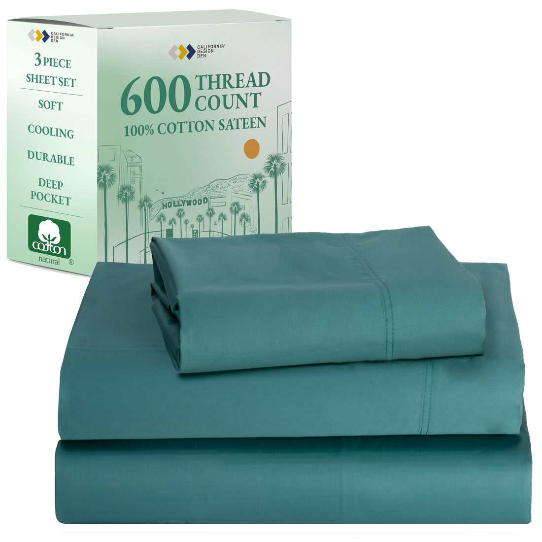 California Design Den King Sheet Set – 100% Cotton, White