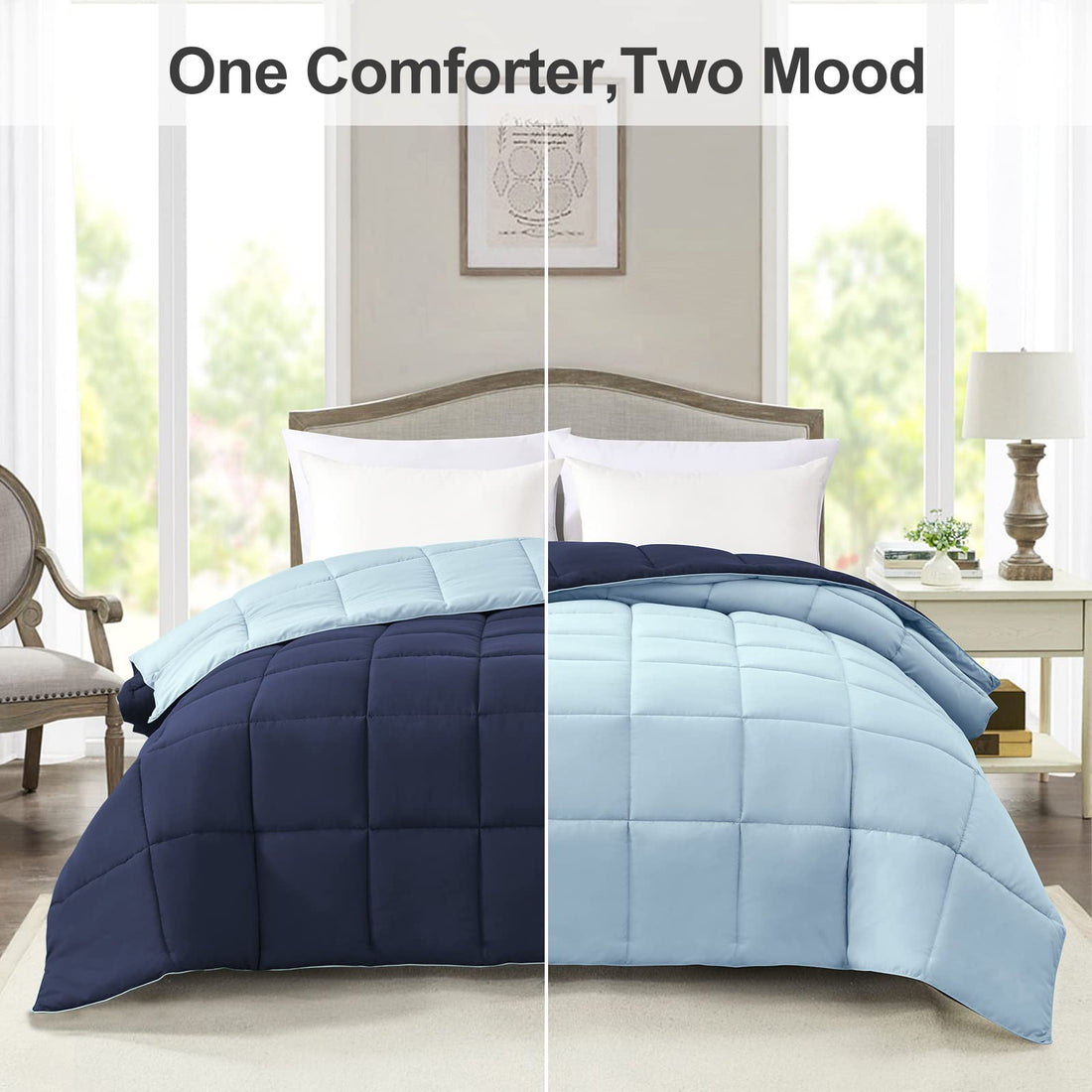 Homelike Moment Queen Comforter – Reversible Grey