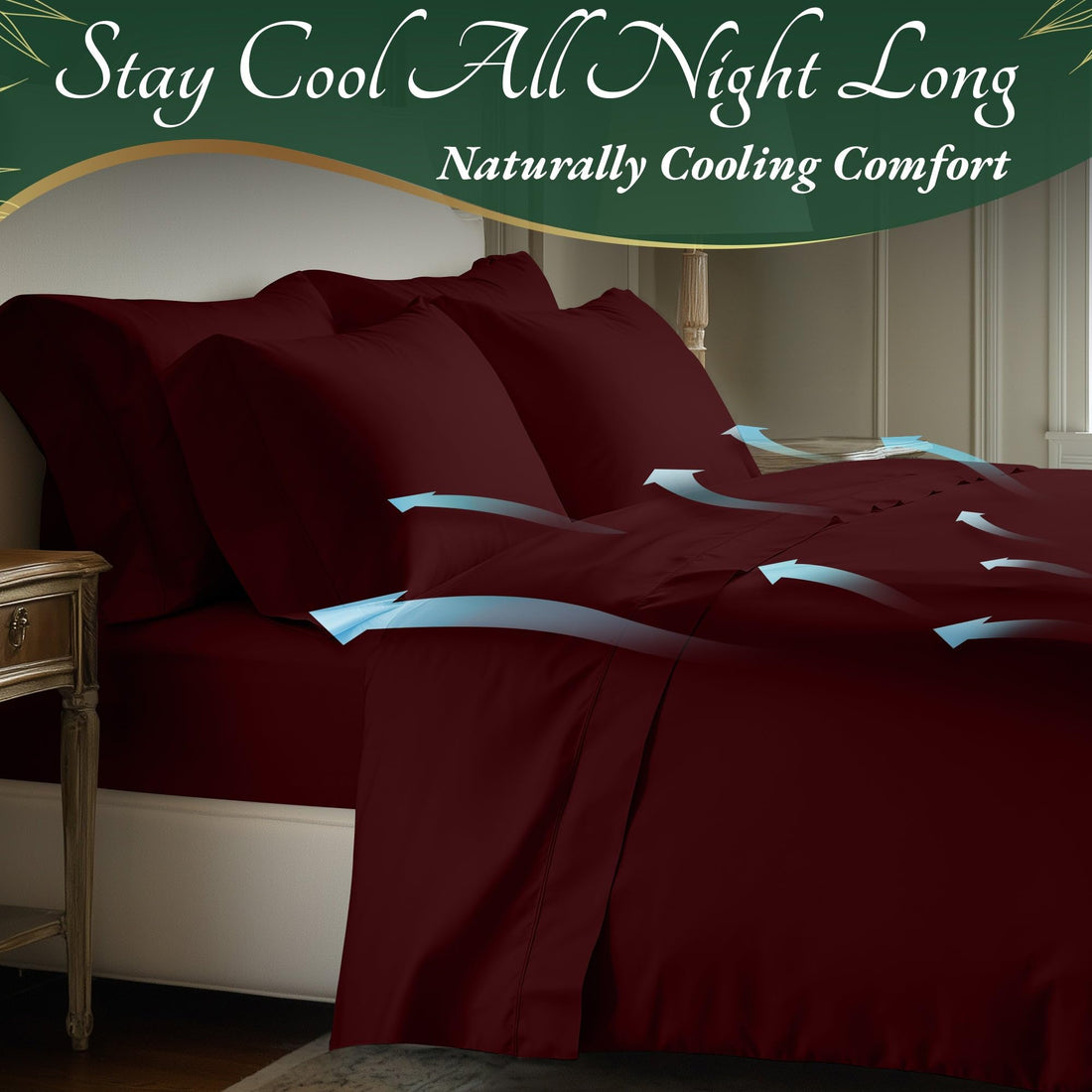 DECOLURE Bamboo Sheet Set – King, Cooling Taupe