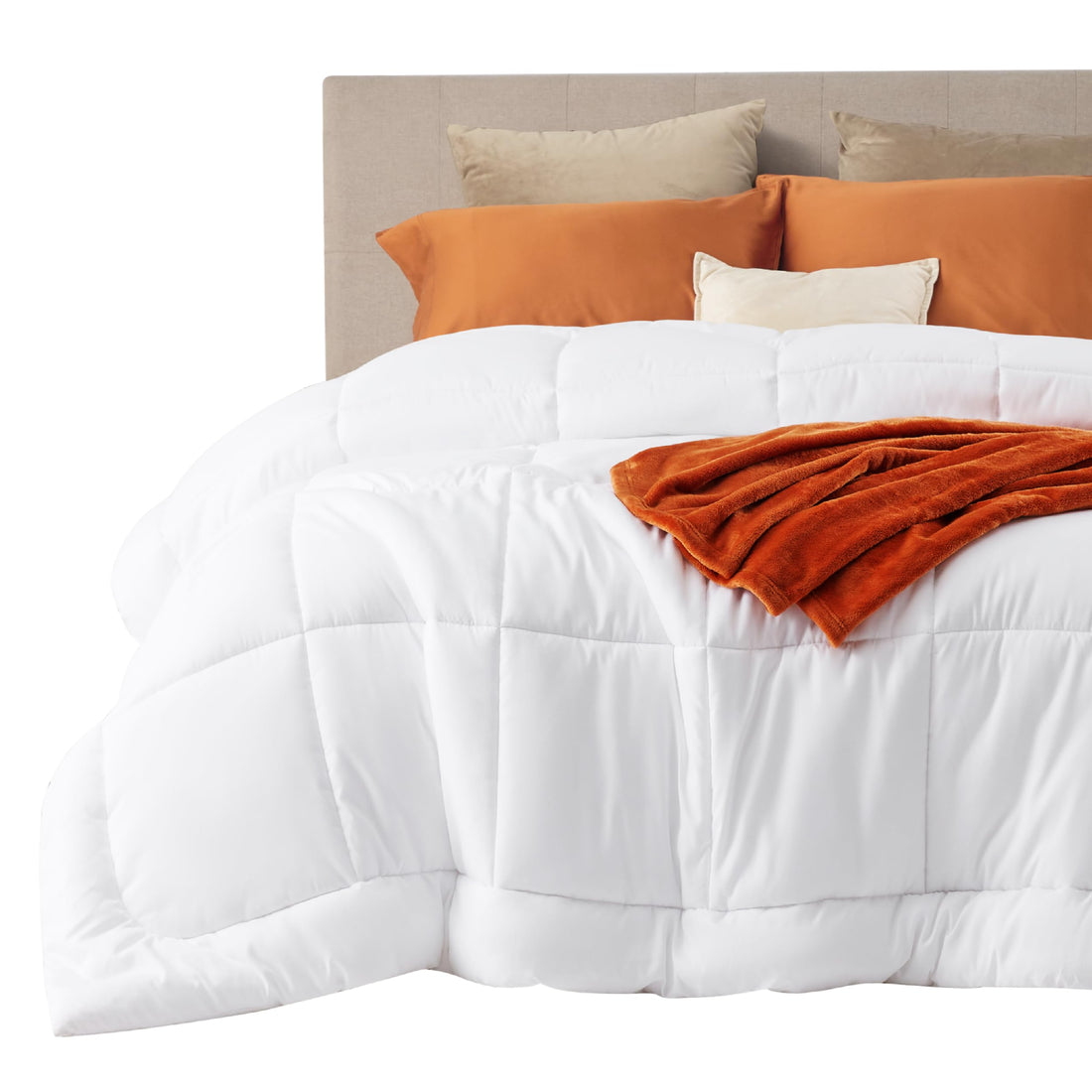 Bedsure Queen Comforter – White Down Alternative
