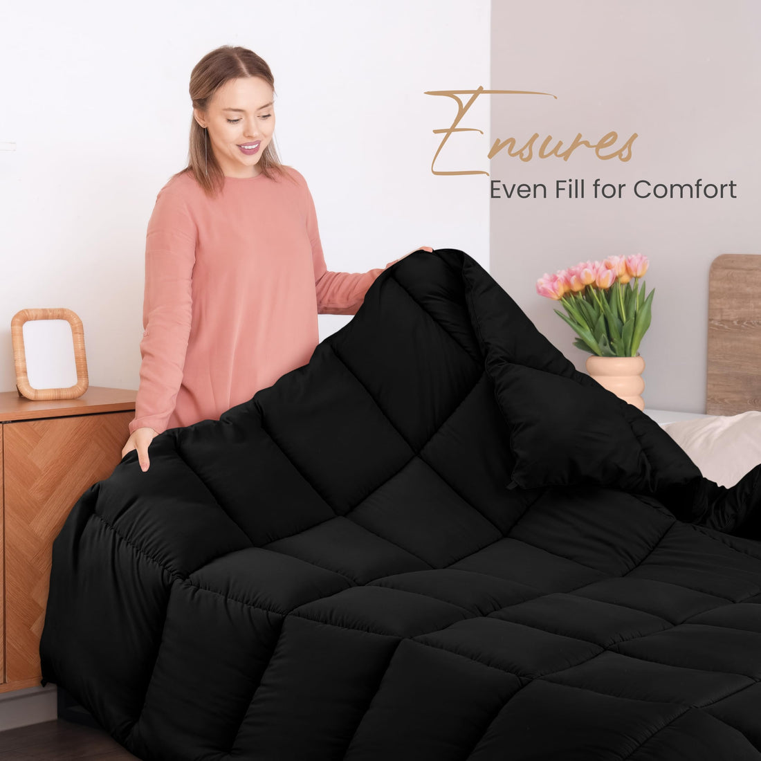 Utopia Queen Comforter – White Down Alternative