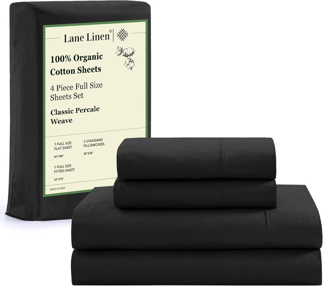 LANE LINEN Queen Organic Sheet Set – White