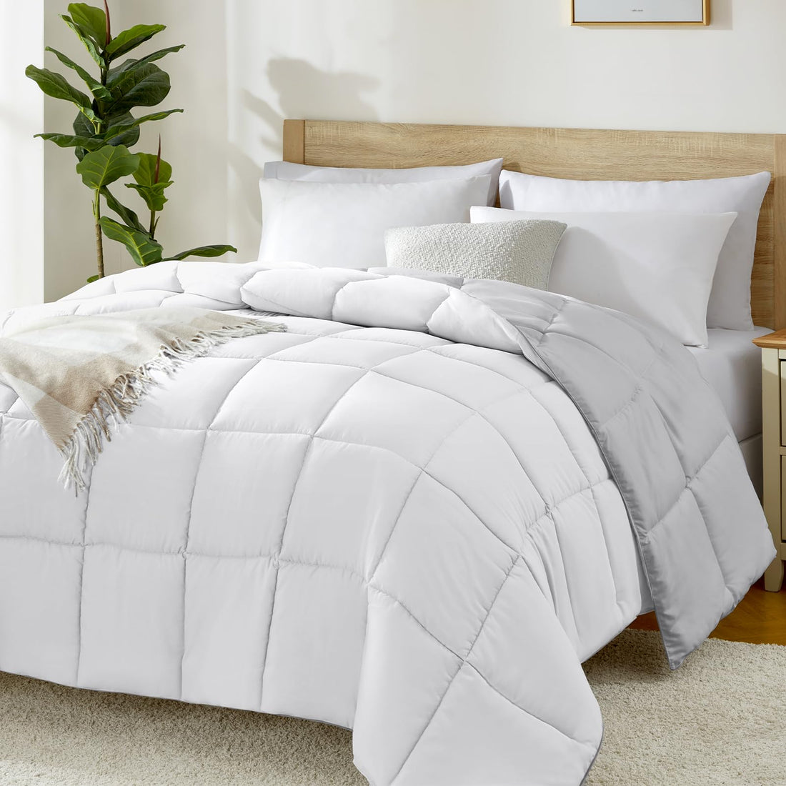 Homelike Moment Queen Comforter – Reversible Grey