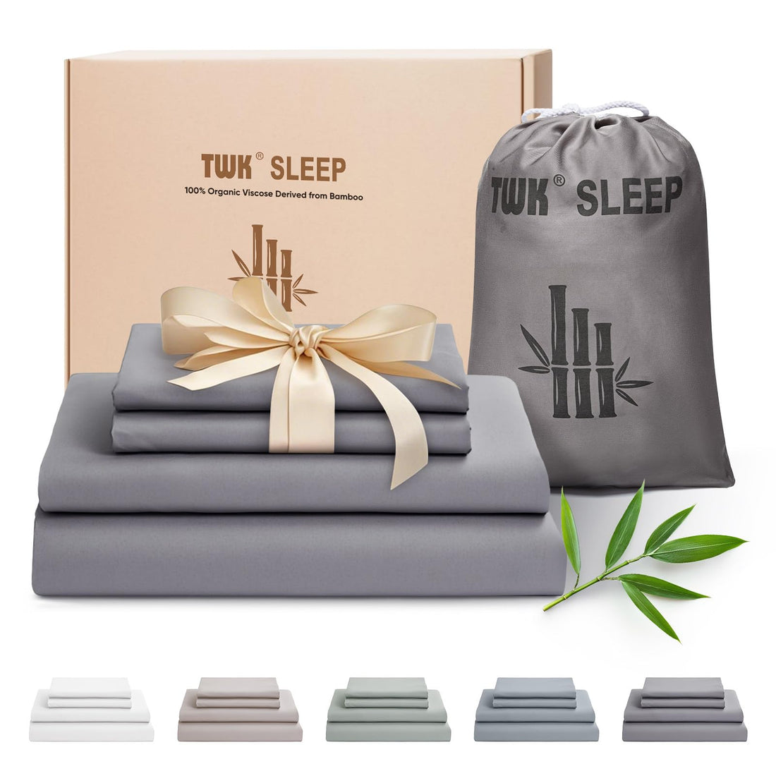 Luxury Bamboo Sheet Set – Cal King, Gray