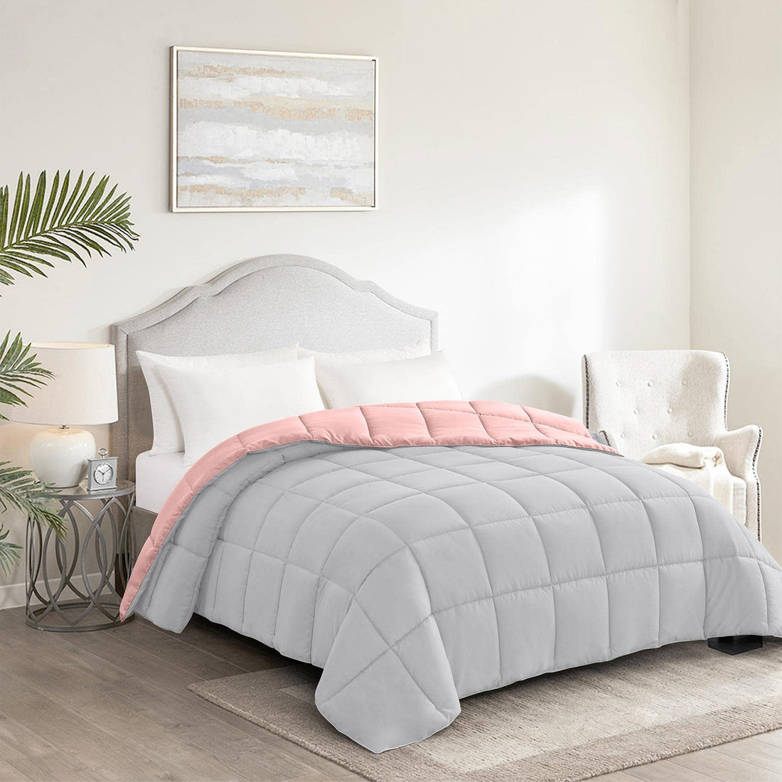 Homelike Moment Queen Comforter – Reversible Grey
