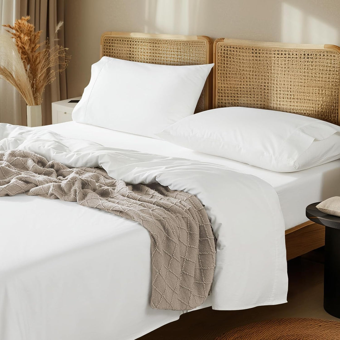 LBRO2M Egyptian Cotton Sheet Set – Queen, White