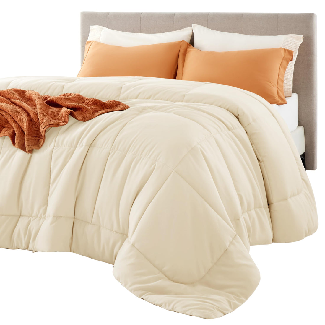 Bedsure Queen Comforter – White Down Alternative