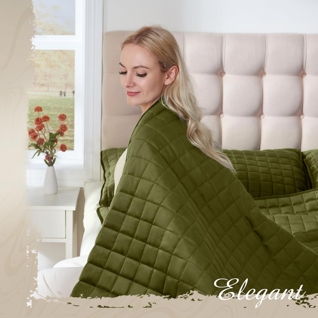 Velvet King Quilt Set – Cream