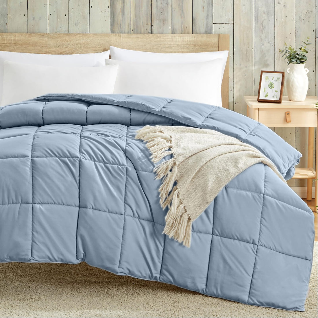 Homelike Moment Queen Comforter – Reversible Grey
