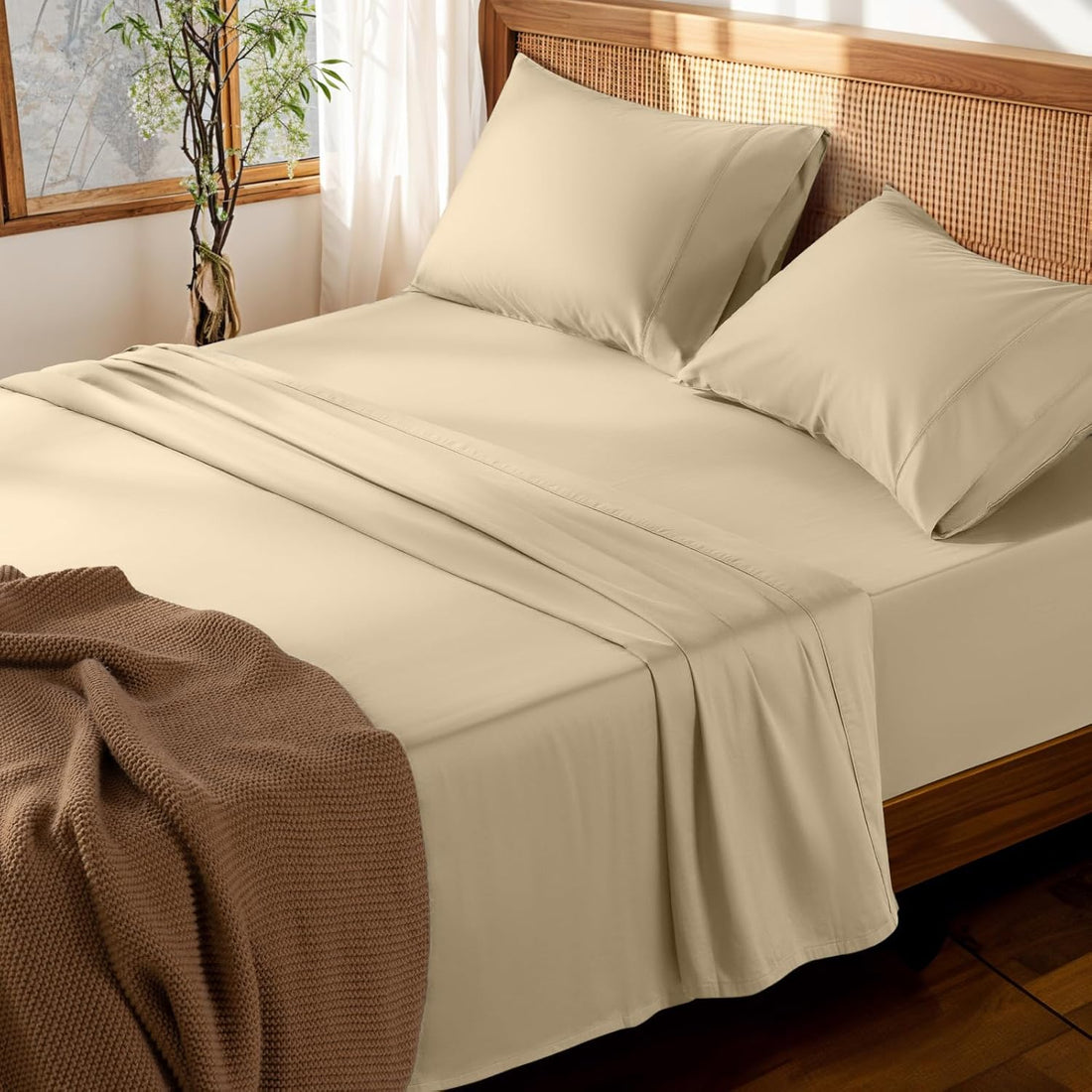 LBRO2M Egyptian Cotton Sheet Set – Queen, White