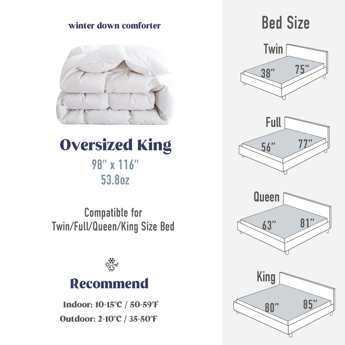 Puredown® Goose Down Comforter – King Size