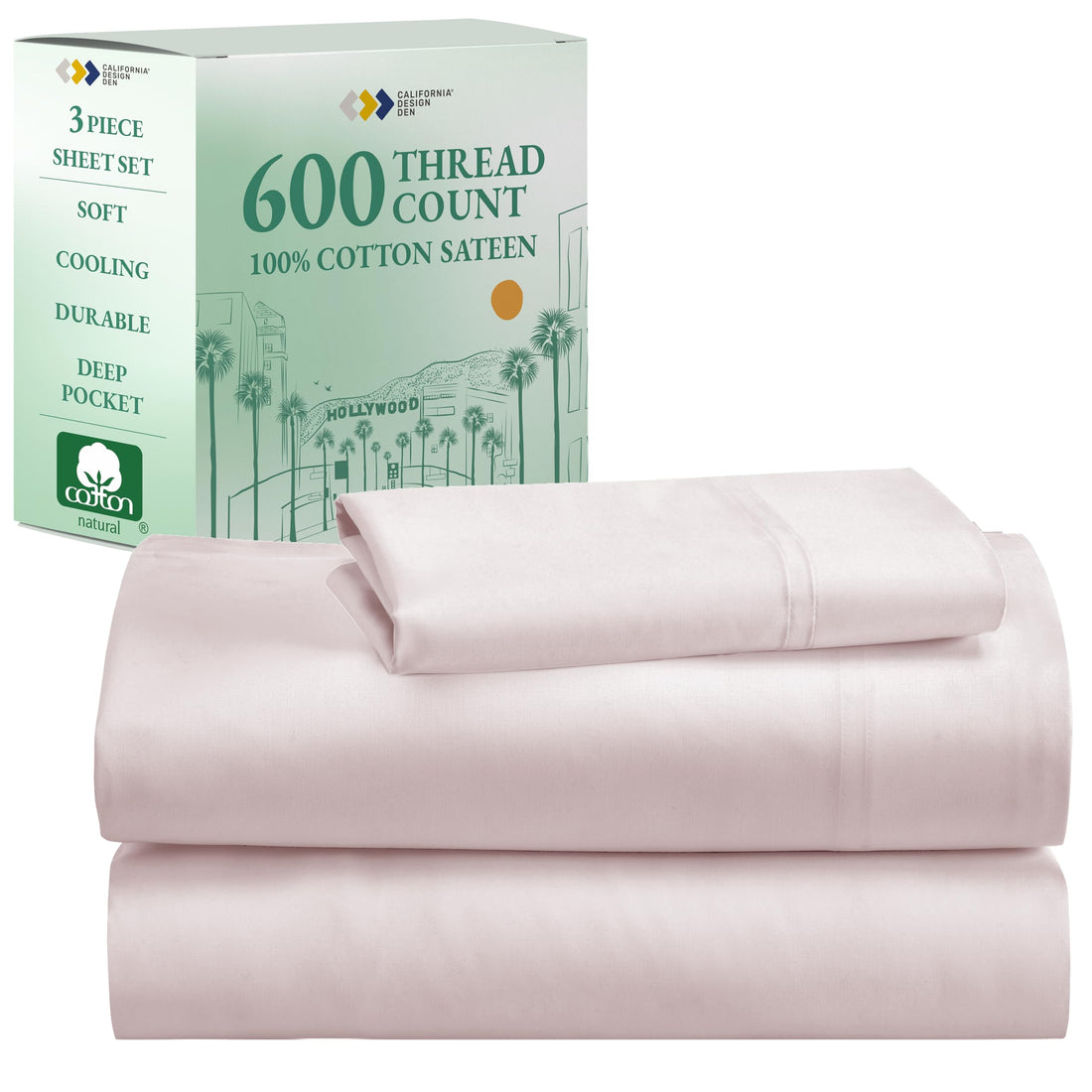 California Design Den King Sheet Set – 100% Cotton, White