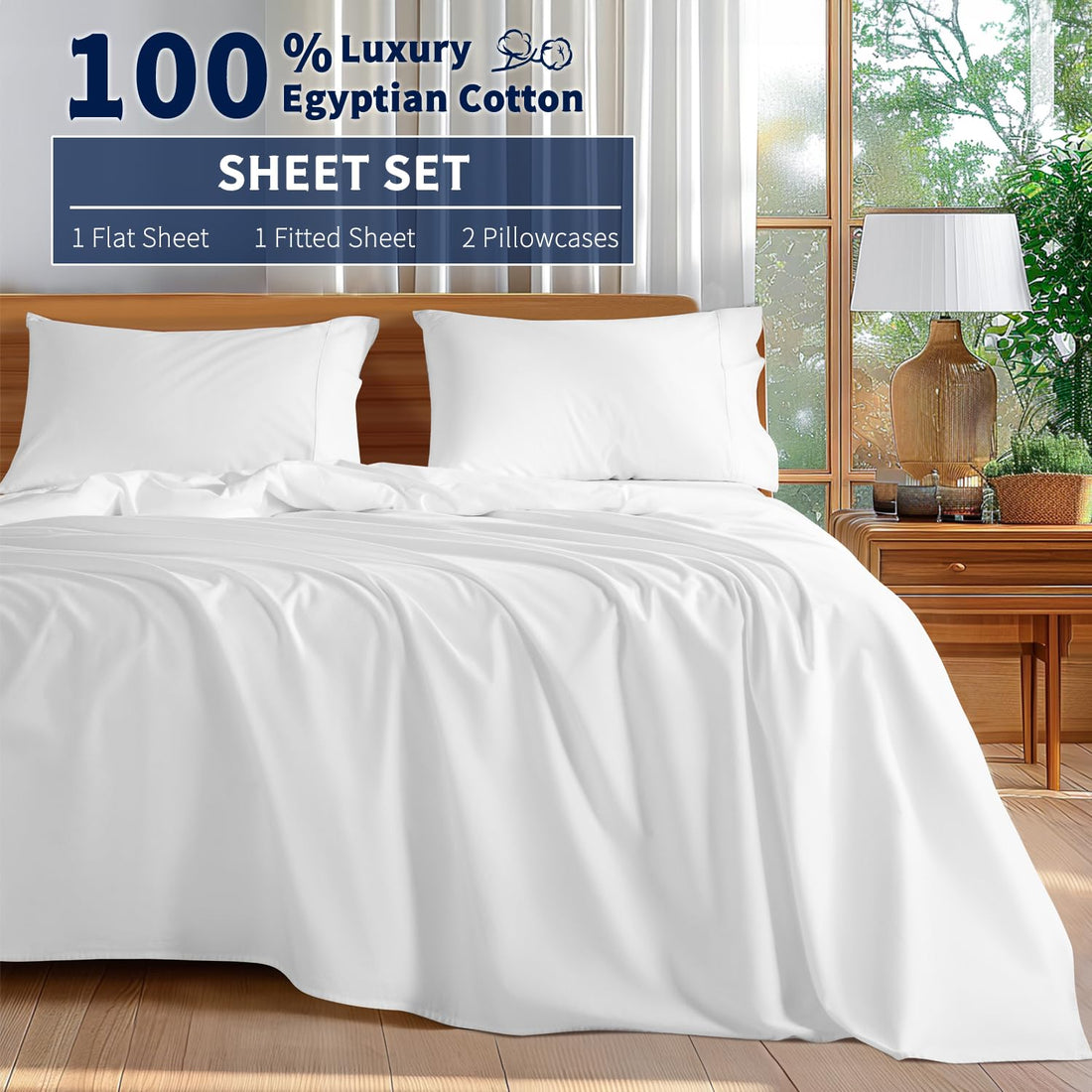 Shilucheng Egyptian Cotton Sheets – Queen