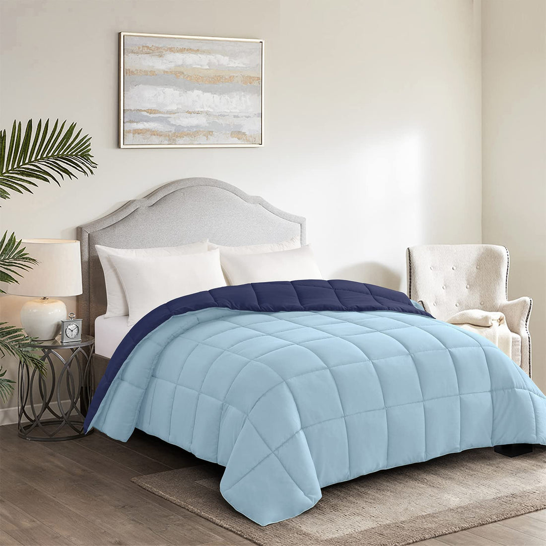 Homelike Moment Queen Comforter – Reversible Grey