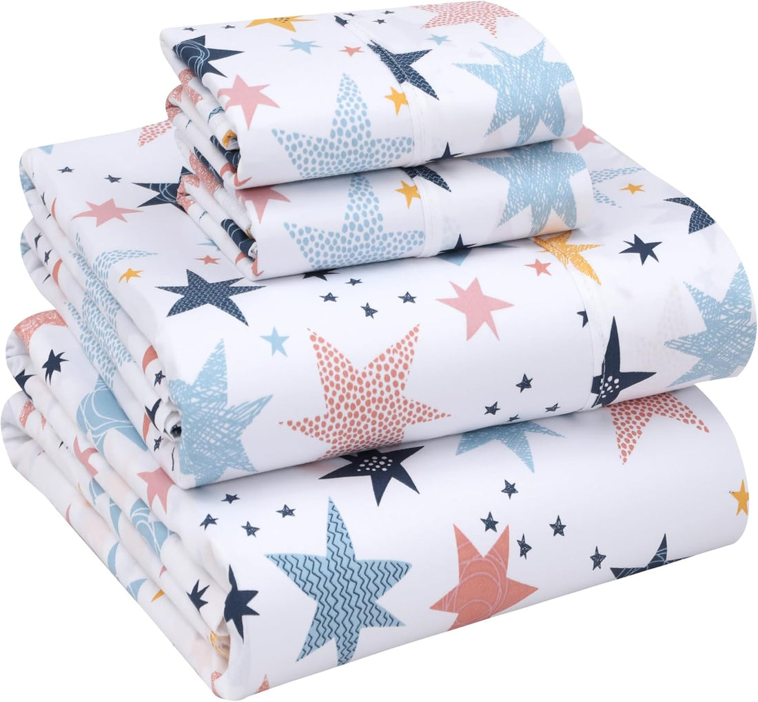 RUVANTI Split King Cotton Sheet Set – Floral, 5PC