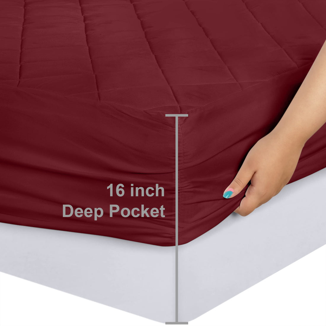 Utopia Quilted Mattress Pad – Queen, White