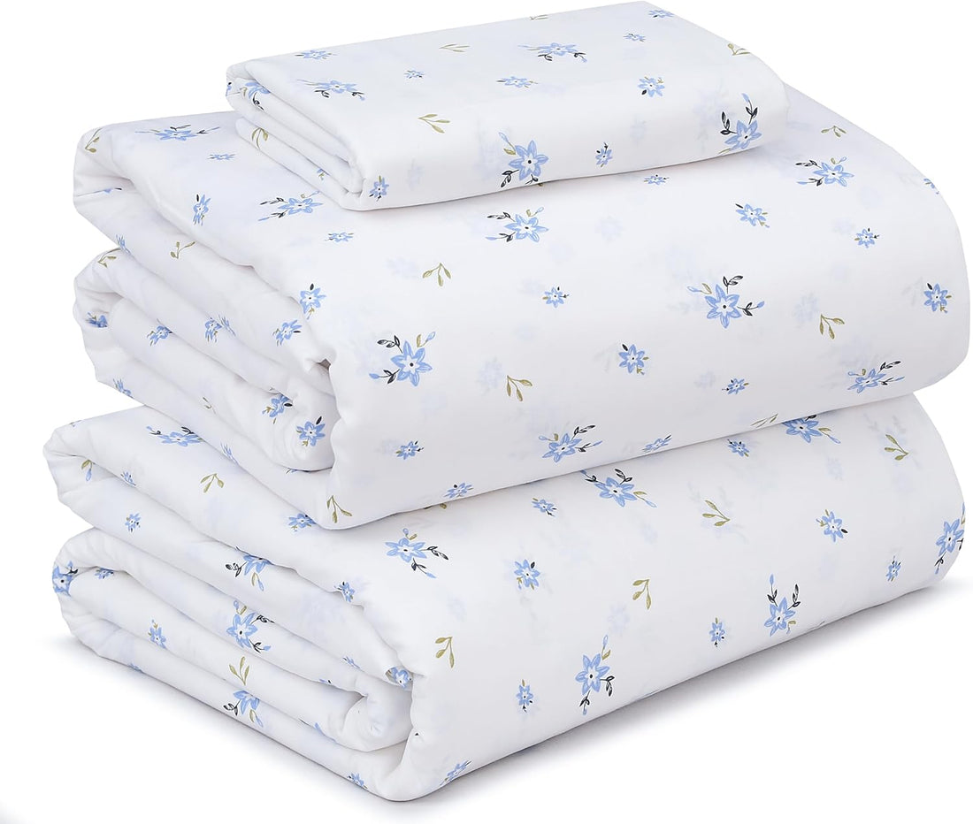 RUVANTI Split King Cotton Sheet Set – Floral, 5PC