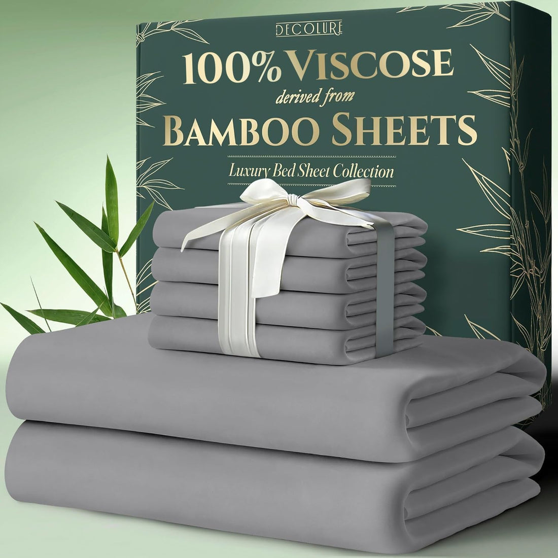 DECOLURE Bamboo Sheet Set – King, Cooling Taupe