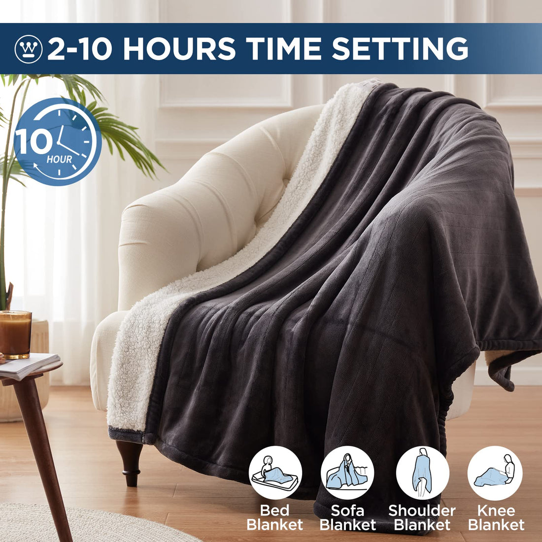 Westinghouse King Electric Blanket – Charcoal