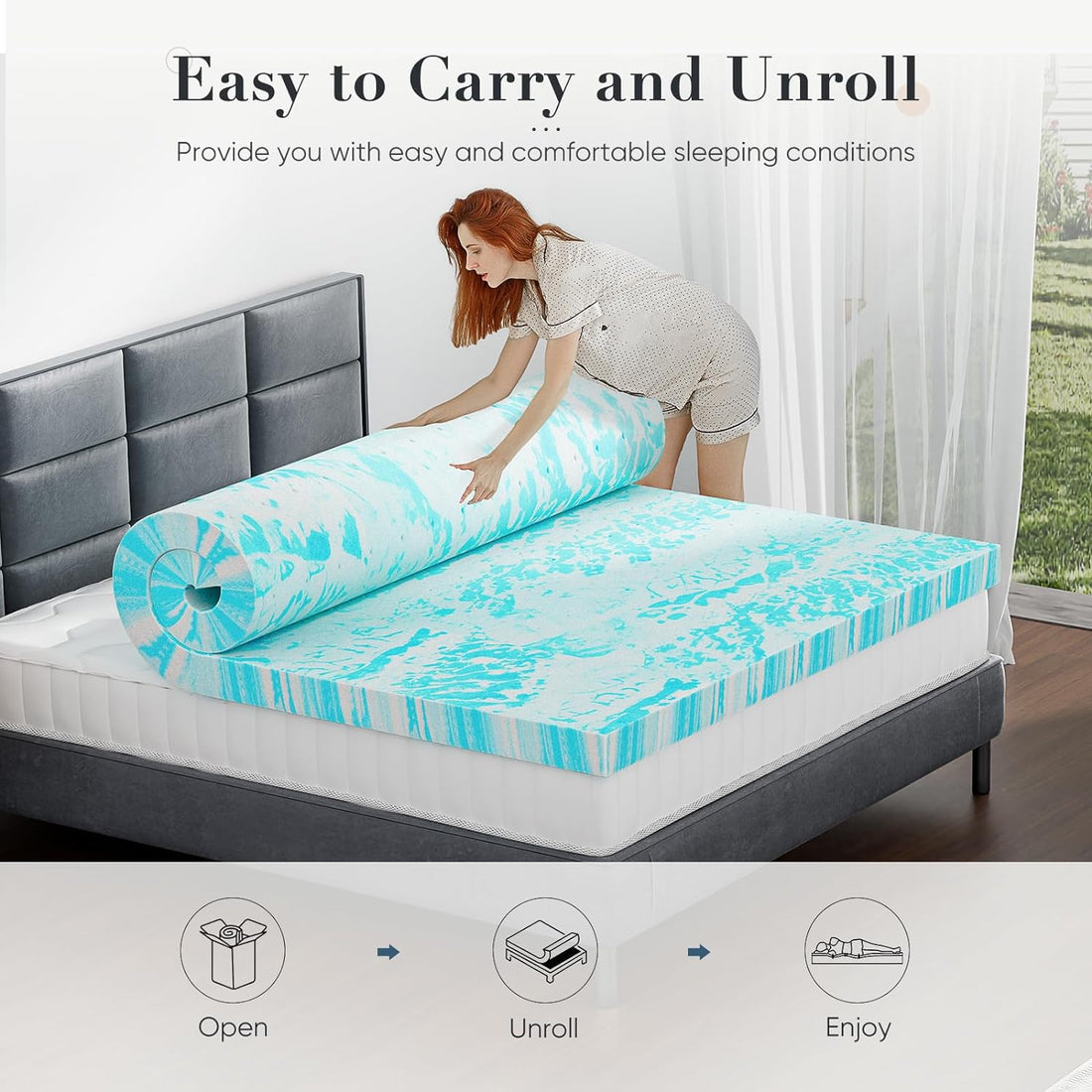 DUMOS Twin Memory Foam Topper – 2"
