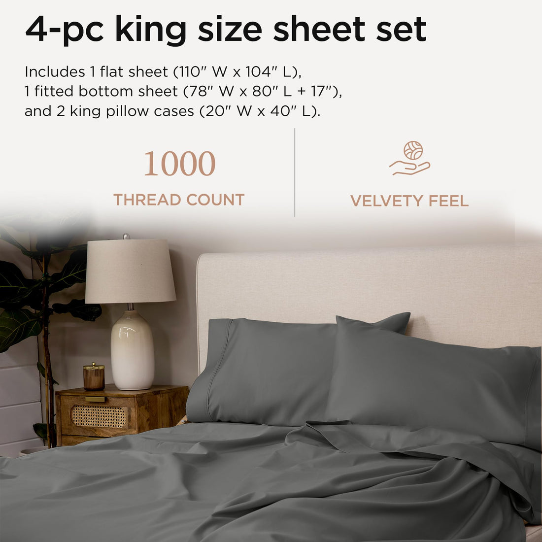 Threadmill Supima Cotton Sheet Set – King, White
